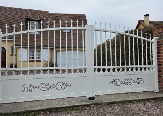 Ensemble Portail & Portillon Alu installé à Courcelles sur Seine dans le 27